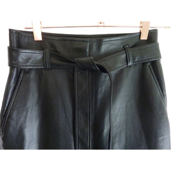 Babaton Aritzia Black Vegan Leather Pants size 4 - Picture 2 of 6